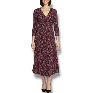 Chaus New York Floral V Neck Dress